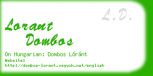 lorant dombos business card