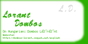 lorant dombos business card